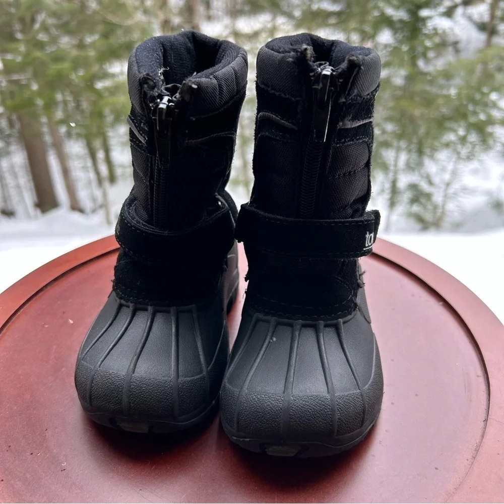 Totes Black Winter Snow Boots | Little Kid Size 6 | Toddler Waterproof Zip Up